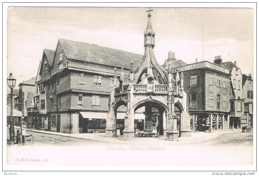 RB 1073 - Early FGO F.G.O. Stuart Postcard - The City Cross - Salisbury Wiltshire - Salisbury