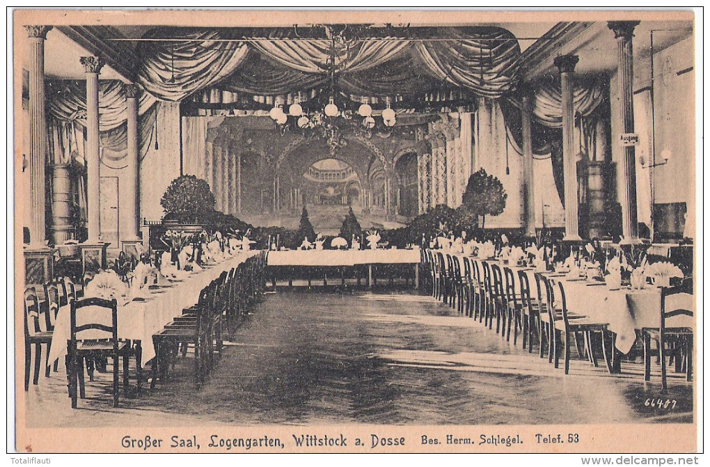 WITTSTOCK Dosse Logengarten Großer Saal Bes Hermann Schlegel 23.7.1920 Gelaufen - Wittstock