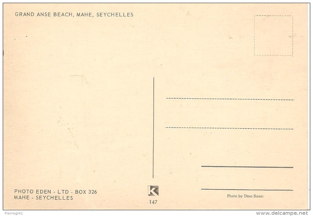 3-CPA-1960-SEYCHELLES-MAYE PLAGE -PRASLIN GRANDE ANSE-et VOILIER-TBE - Seychelles