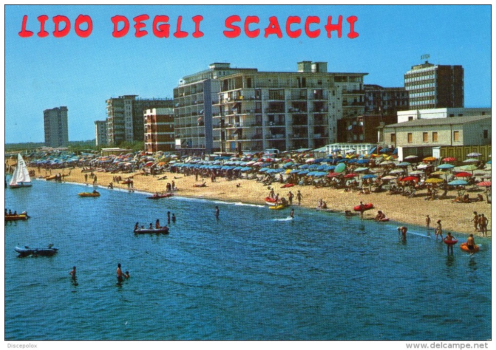 P3471 Comacchio (Ferrara) - Lido Degli Scacchi - Spiaggia E Alberghi - Beach, Plage, Strand - Nn Viaggiata - SAR - Autres & Non Classés