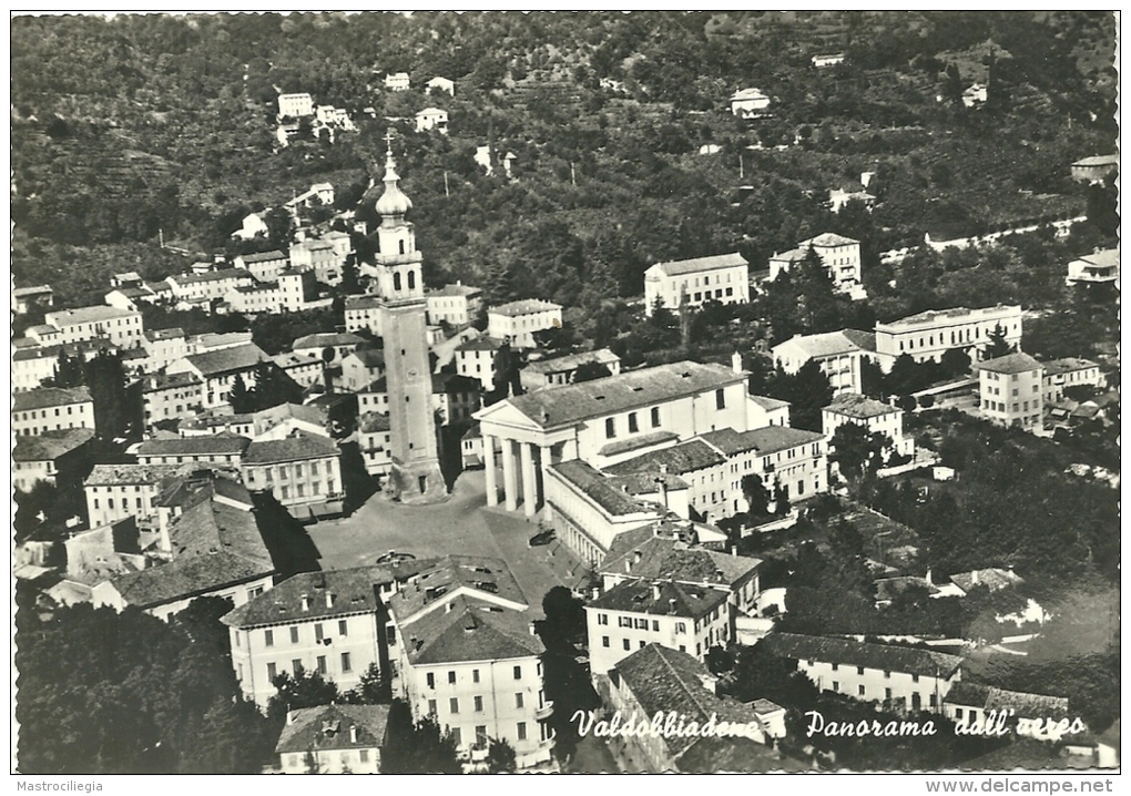 VALDOBBIADENE  TREVISO  Panorama Aereo  Bella Veduta Su Piazza Marconi - Treviso