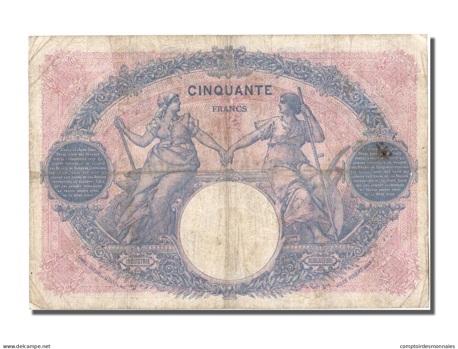 Billet, France, 50 Francs, 50 F 1889-1927 ''Bleu Et Rose'', 1918, 1918-03-04 - 50 F 1889-1927 ''Bleu Et Rose''