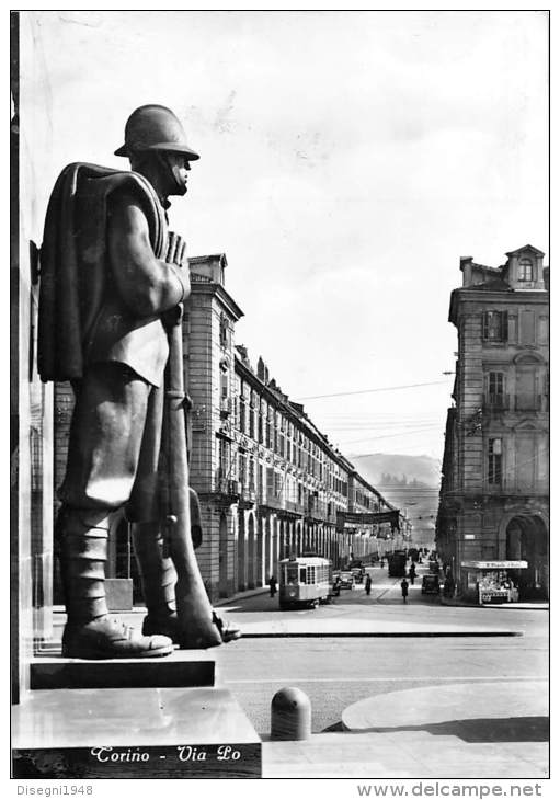 04455 "TORINO  - VIA PO - TRAMWAY N° 15 " CART. POST. ILL. ORIG. NON SPEDITA. - Trasporti