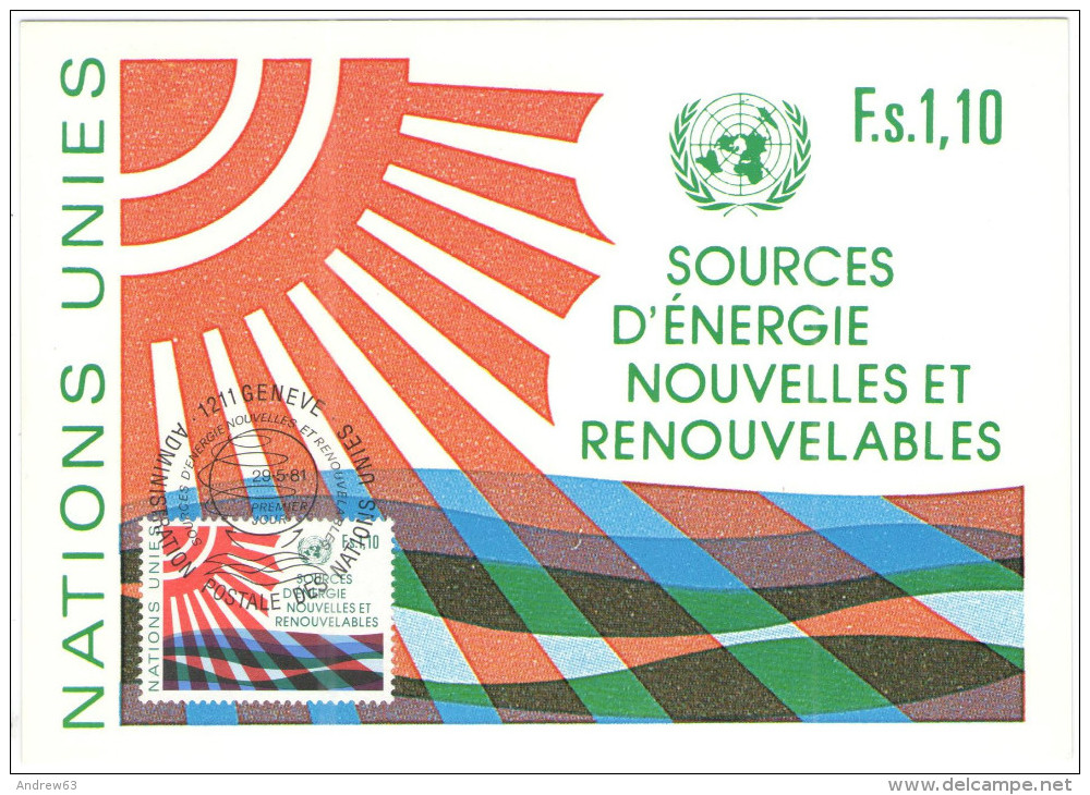 ONU - NAZIONI UNITE - UNITED NATIONS - NATIONS UNIES - 1981 - New And Renewable Sources Of Energy - Carte Maximum - G... - Cartes-maximum