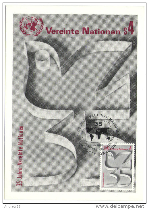 ONU - NAZIONI UNITE - UNITED NATIONS - NATIONS UNIES - 1980 - 35 Years Anniversary - Carte Maximum - Wien - FDC - Maximumkarten