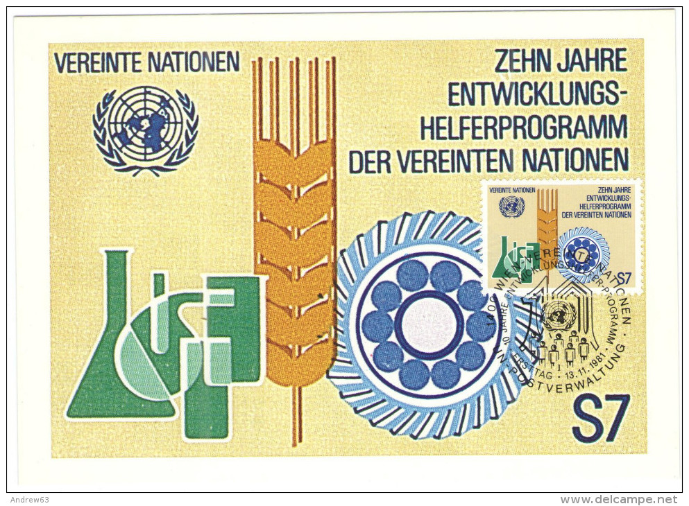 ONU - NAZIONI UNITE - UNITED NATIONS - NATIONS UNIES - 1981 - Dixième Anniversaire Du Programme Des Volontaires - Car... - Maximumkarten