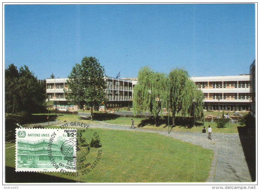 ONU - NAZIONI UNITE - UNITED NATIONS - NATIONS UNIES - 1985 - OIT-Centre De Turin - Carte Maximum - Genève - FDC - Maximumkarten