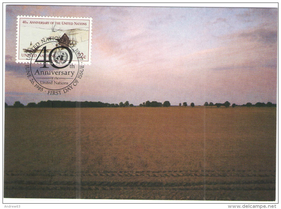 ONU - NAZIONI UNITE - UNITED NATIONS - NATIONS UNIES - 1985 - 40th Anniversary - Carte Maximum - New York - FDC - Maximumkaarten