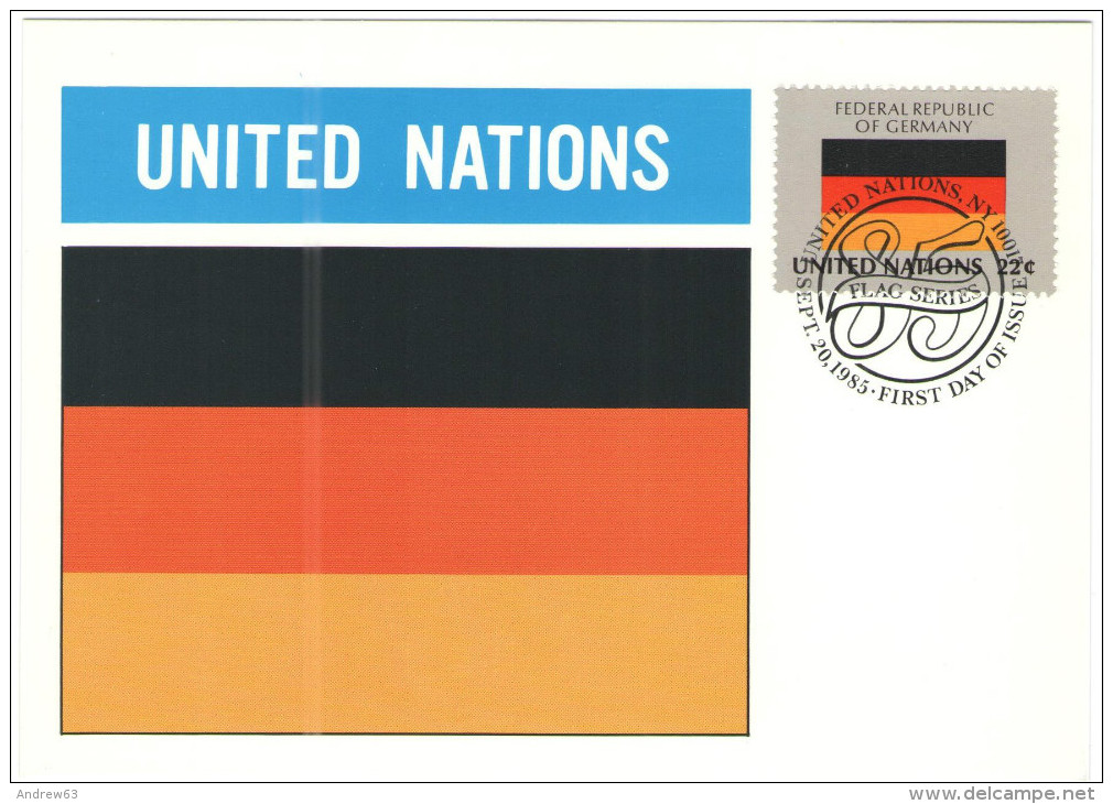 ONU - NAZIONI UNITE - UNITED NATIONS - NATIONS UNIES - 1985 - Flag Series, Federal Republic Of Germany - New York - FDC - Cartoline Maximum