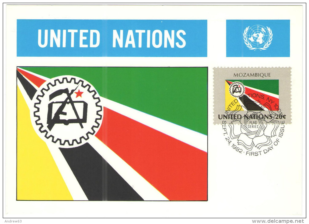 ONU - NAZIONI UNITE - UNITED NATIONS - NATIONS UNIES - 1982 - Flag Series, Mozambique - New York - FDC - Maximumkaarten