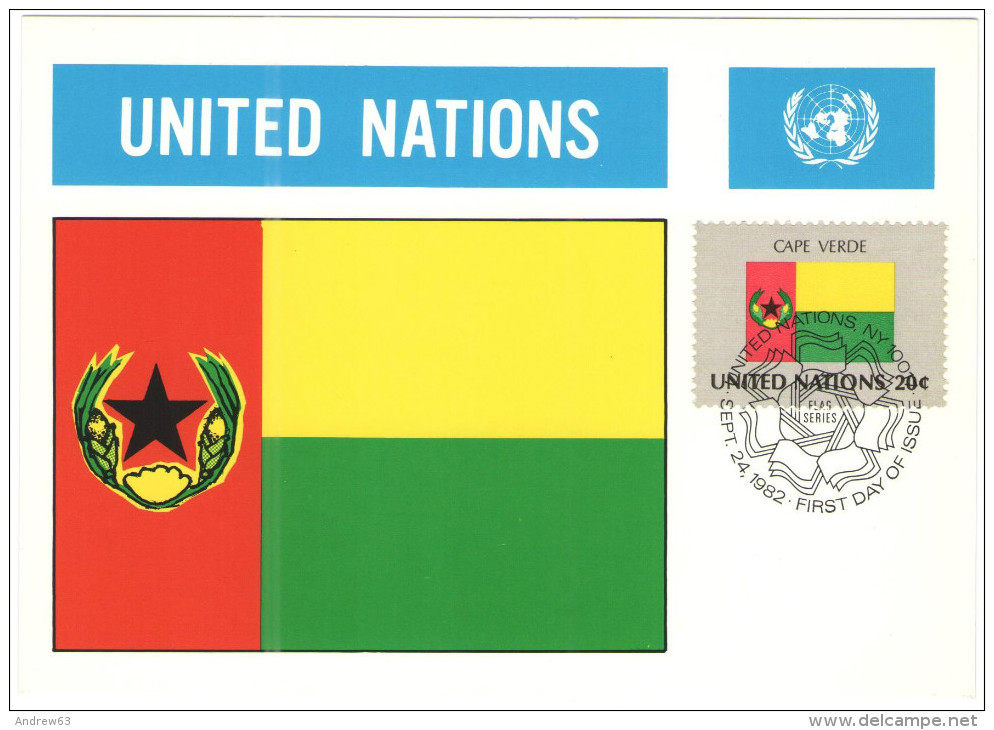 ONU - NAZIONI UNITE - UNITED NATIONS - NATIONS UNIES - 1982 - Flag Series, Cape Verde - New York - FDC - Maximum Cards