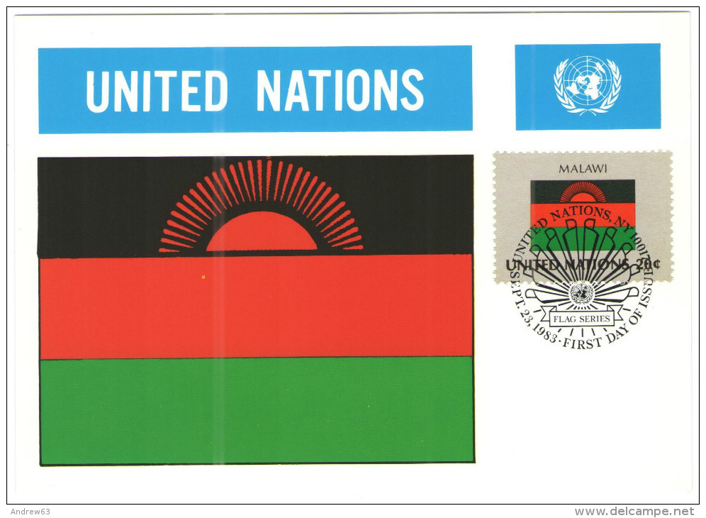 ONU - NAZIONI UNITE - UNITED NATIONS - NATIONS UNIES - 1983 - Flag Series, Malawi - New York - FDC - Cartes-maximum