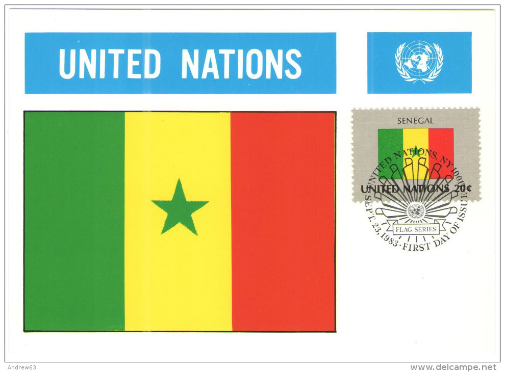 ONU - NAZIONI UNITE - UNITED NATIONS - NATIONS UNIES - 1983 - Flag Series, Senegal - New York - FDC - Tarjetas – Máxima