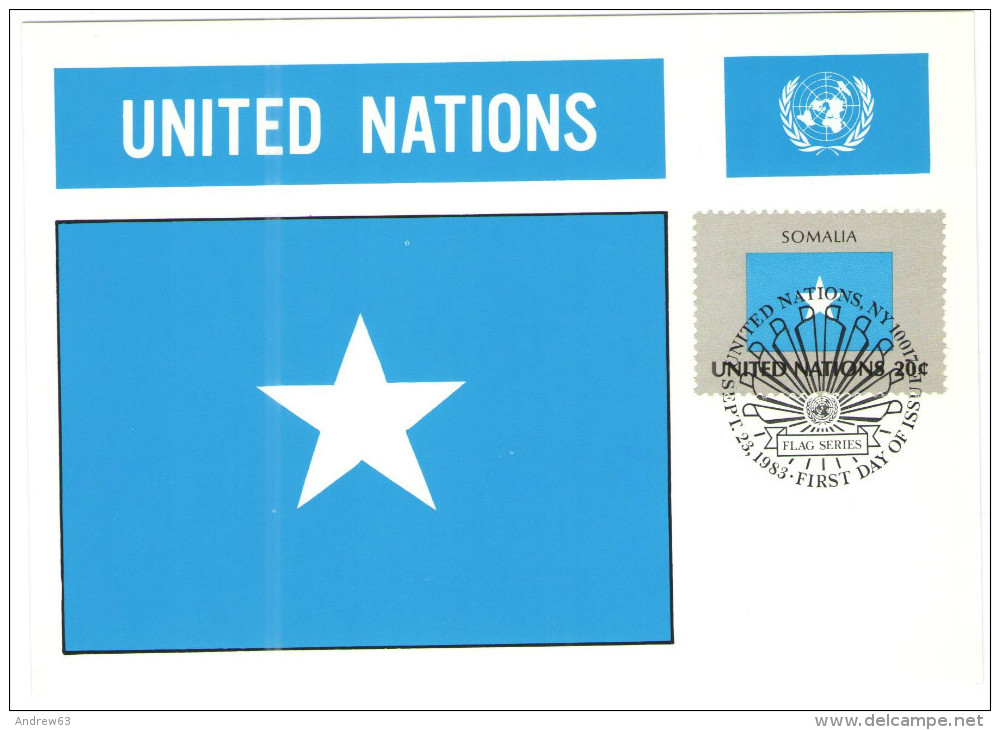 ONU - NAZIONI UNITE - UNITED NATIONS - NATIONS UNIES - 1983 - Flag Series, Somalia - New York - FDC - Maximumkaarten