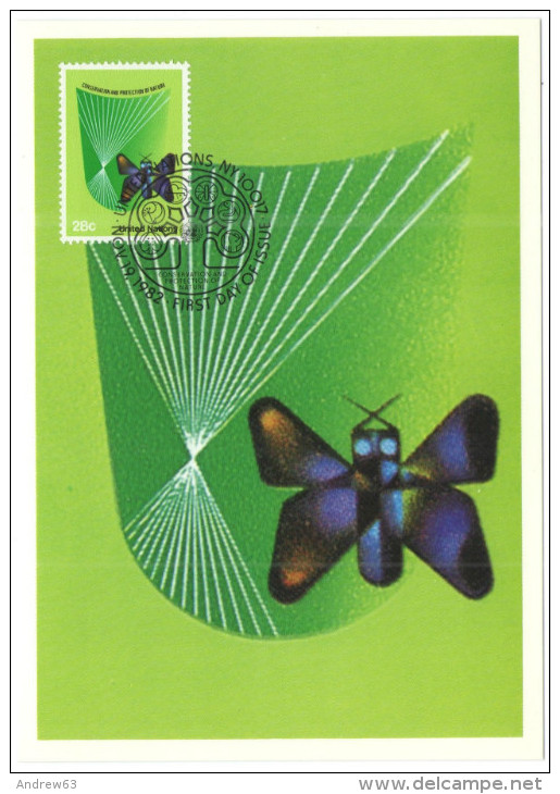 ONU - NAZIONI UNITE - UNITED NATIONS - NATIONS UNIES - 1982 - Conservation Et Protection De La Nature - Carte Maximum... - Maximum Cards