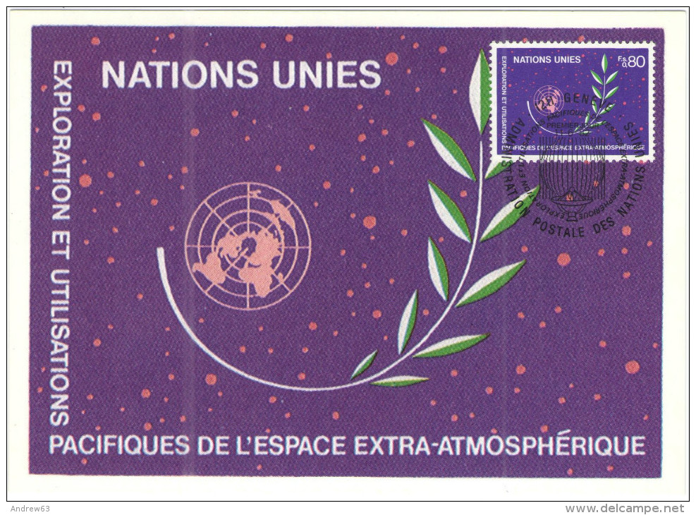 ONU - NAZIONI UNITE - UNITED NATIONS - NATIONS UNIES - 1982 - Exploration And Peaceful Uses Of Outer Space - Carte Ma... - Cartes-maximum