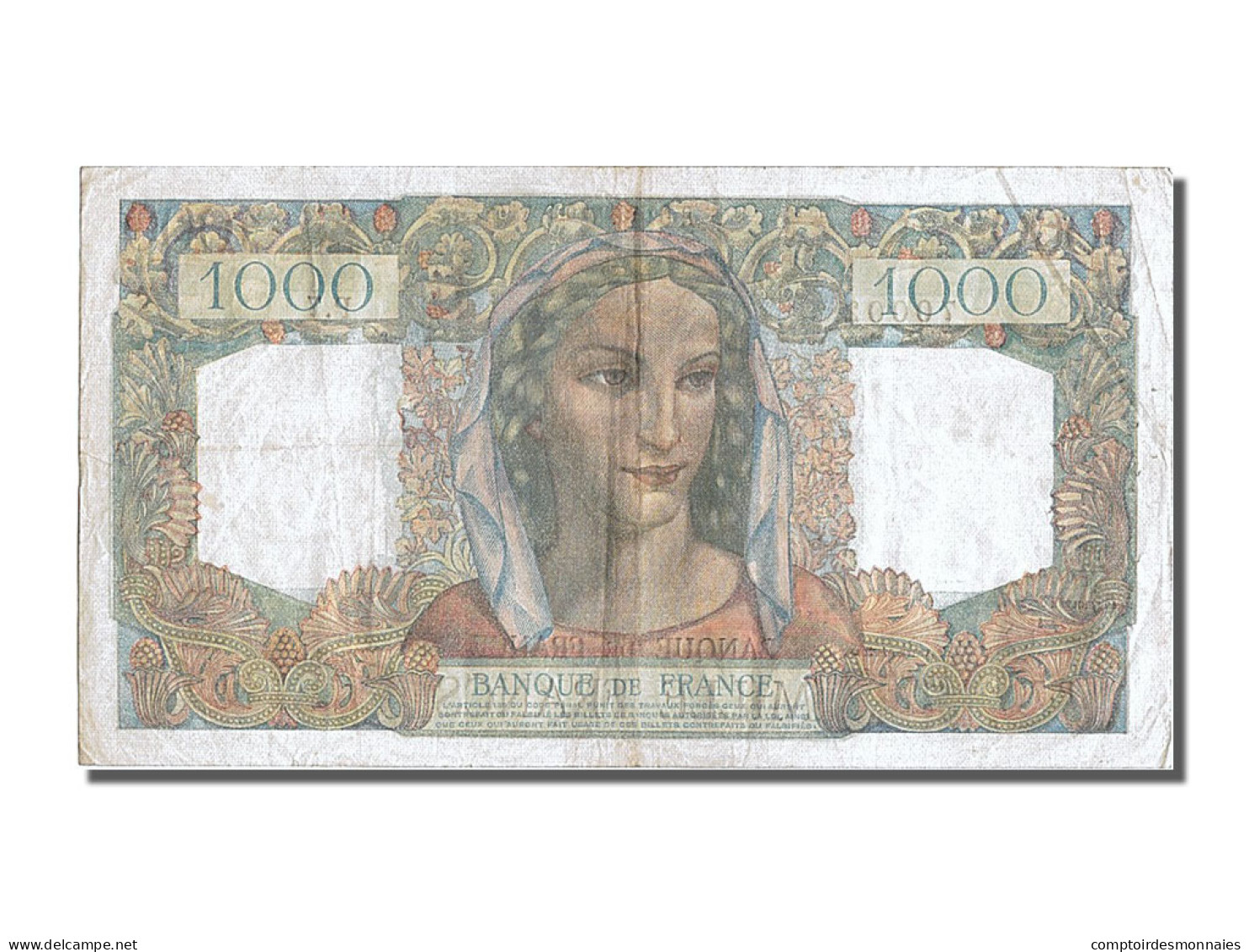 Billet, France, 1000 Francs, 1 000 F 1945-1950 ''Minerve Et Hercule'', 1945 - 1 000 F 1945-1950 ''Minerve Et Hercule''