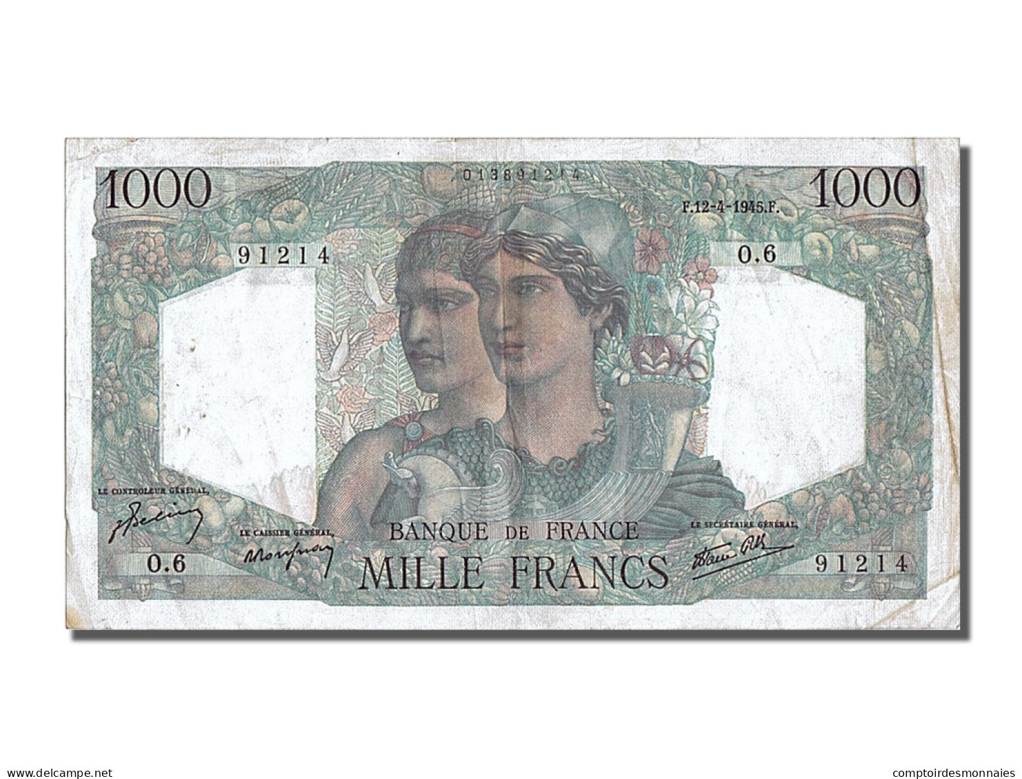 Billet, France, 1000 Francs, 1 000 F 1945-1950 ''Minerve Et Hercule'', 1945 - 1 000 F 1945-1950 ''Minerve Et Hercule''