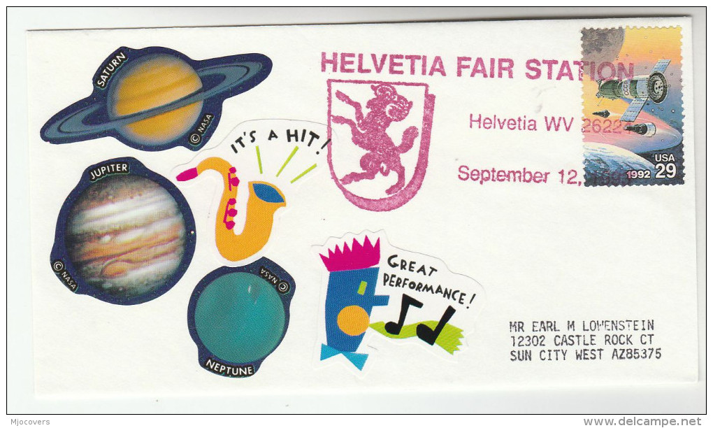 USA Helvetia Faire SPACE Stamps EVENT COVER - North  America