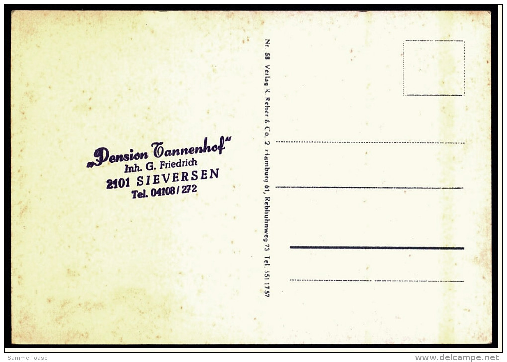 "Sieversen" Forst Rosengarten / Kreis Harburg  -  Gasthäuser / Pensionen  -  Ansichtskarte Ca. 1970   (5244) - Seevetal