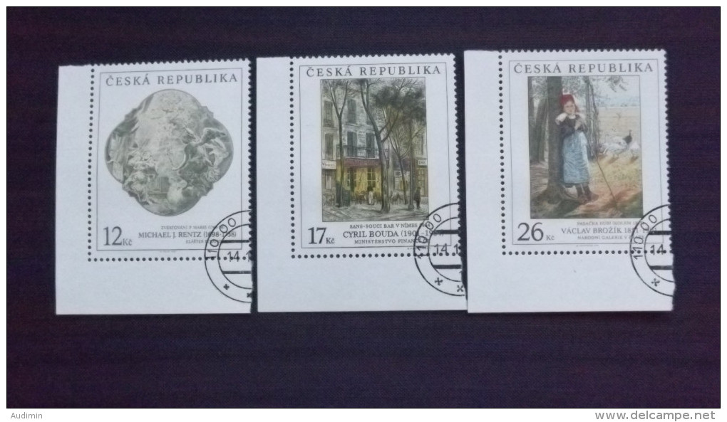 Tschechische Republik, Tschechien 308/10 Oo/used, Gemälde Von Michael Jindrich Rent, Cyril Bouda, Václav Bro&#960;ik - Used Stamps