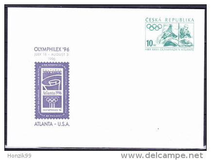 Tchéque République 1996, Envelope Jeux Olympique Atlanta (COB 2) - Buste