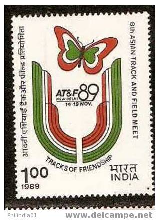 INDIA 1989 TRACKS OF FRIENDSHIP, MASCOT, BUTTERFLY  MNH** - Other & Unclassified