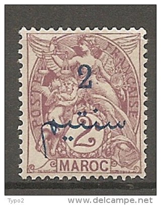 MAROC  -  Yv. N° 26  * 2c S 2c  Brun-lilas  Cote  0,8 Euro  BE 2 Scans - Unused Stamps