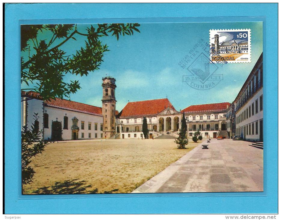 COIMBRA - Universidade - 25.02.1983 - PORTUGAL - CARTE MAXIMUM - MAXICARD - Gebruikt