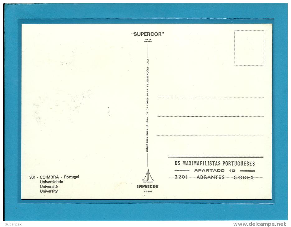 COIMBRA - Universidade - 25.02.1983 - PORTUGAL - CARTE MAXIMUM - MAXICARD - Gebraucht