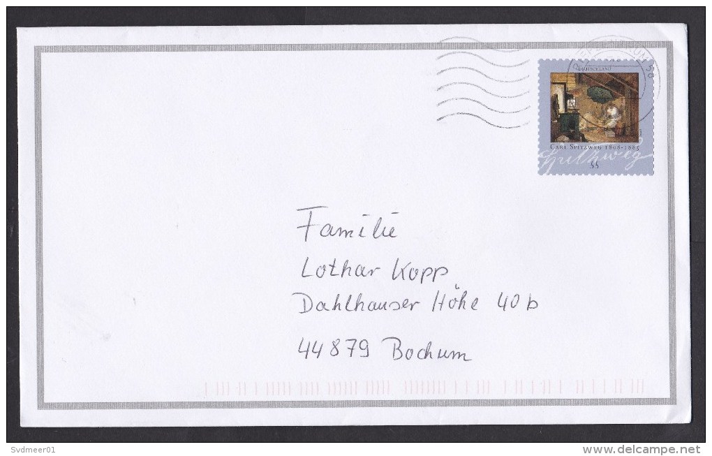 Germany: Mourning Cover, 2008, Single Franking, Carl Spitzweg (traces Of Use) - Brieven En Documenten