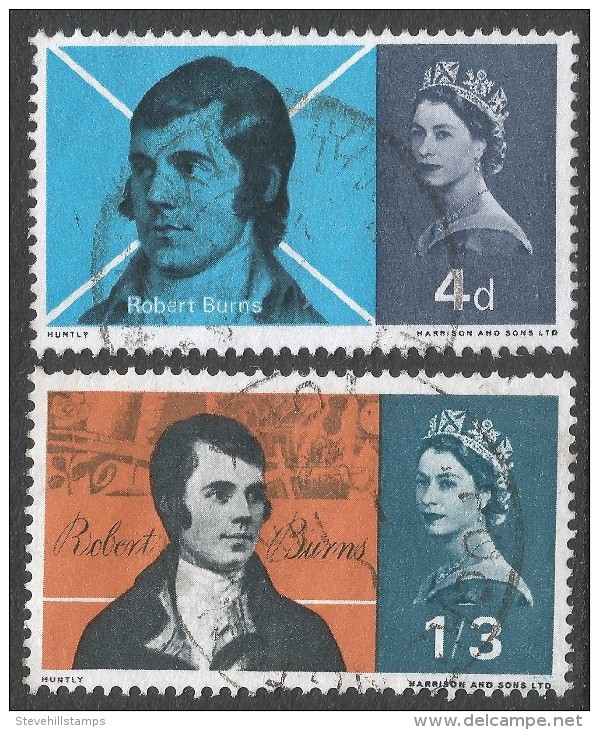 Great Britain. 1966 Burns Commemoration. Used Complete Set SG 685-686 - Used Stamps