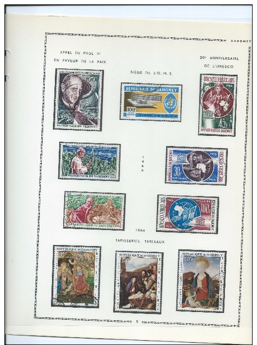 Magnifique Collection De Timbres  Presque Complete Sur Feuilles D'album.Poste Aérienne.1960/70-11  Feuilles. - Bénin – Dahomey (1960-...)