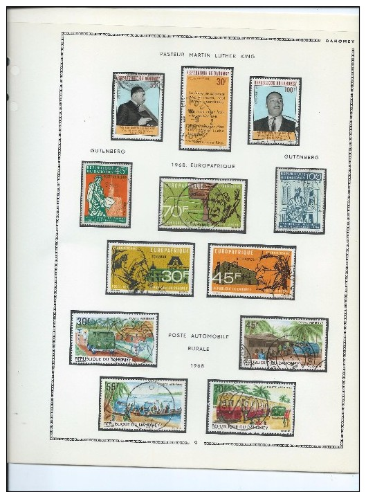 Magnifique collection de timbres  presque complete sur feuilles d'album.Poste aérienne.1960/70-11  feuilles.