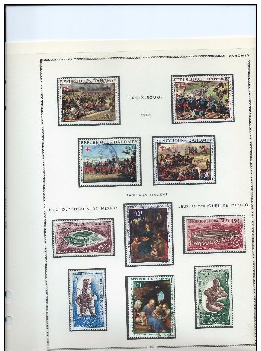 Magnifique collection de timbres  presque complete sur feuilles d'album.Poste aérienne.1960/70-11  feuilles.