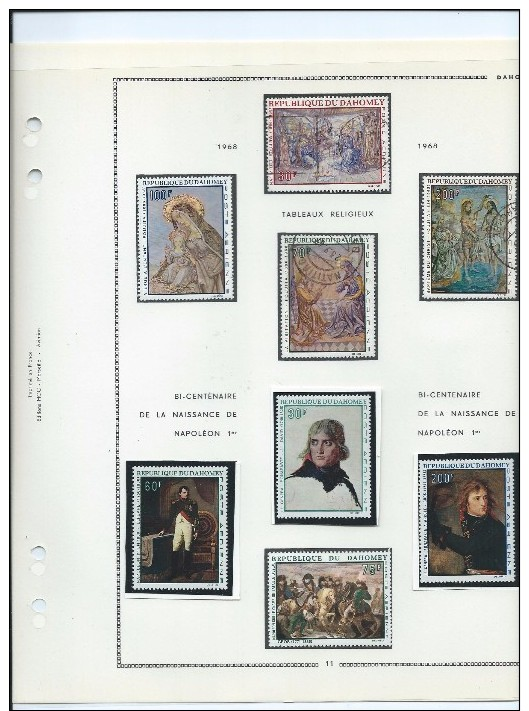 Magnifique collection de timbres  presque complete sur feuilles d'album.Poste aérienne.1960/70-11  feuilles.