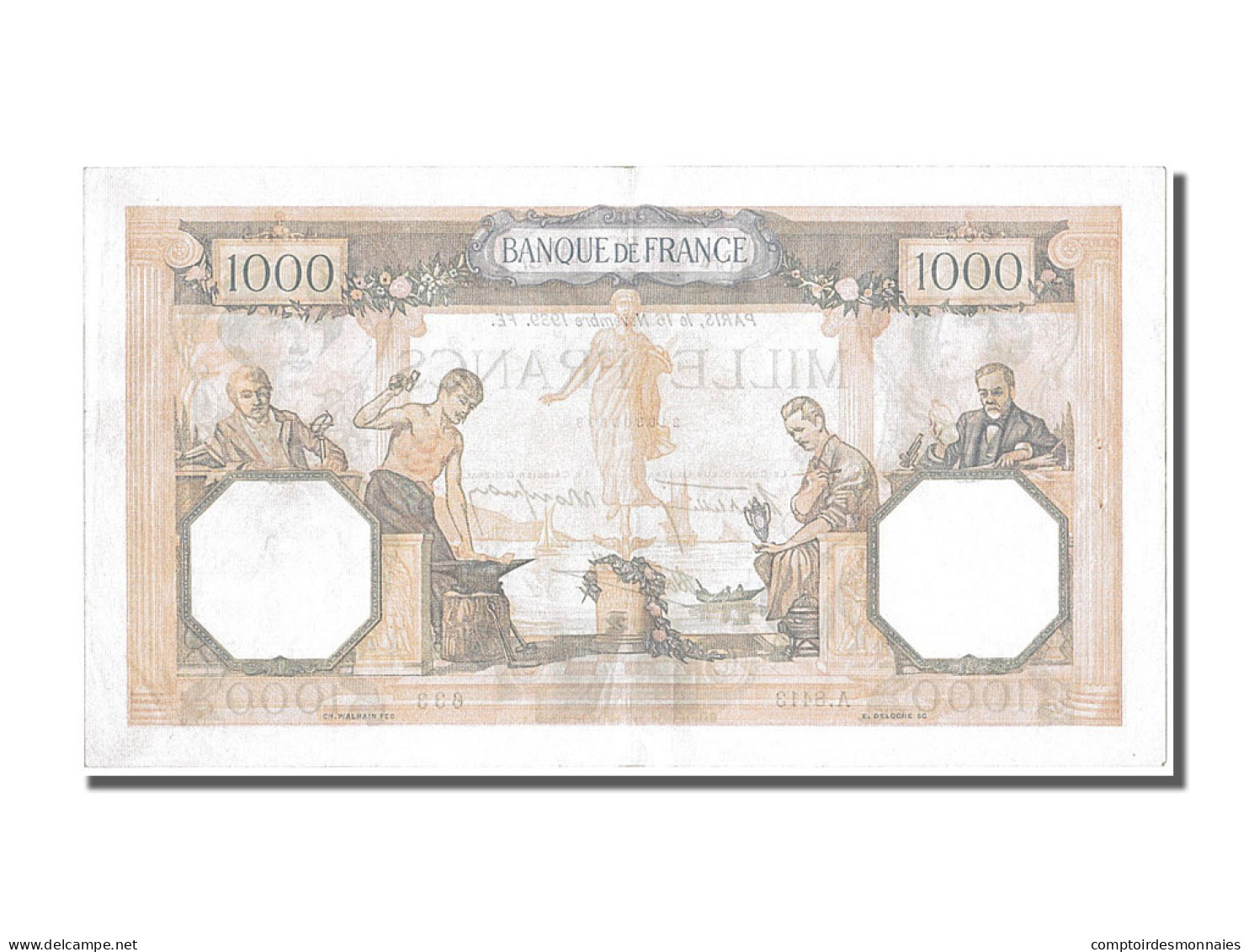 Billet, France, 500 Francs, 1 000 F 1927-1940 ''Cérès Et Mercure'', 1939 - 1 000 F 1927-1940 ''Cérès Et Mercure''