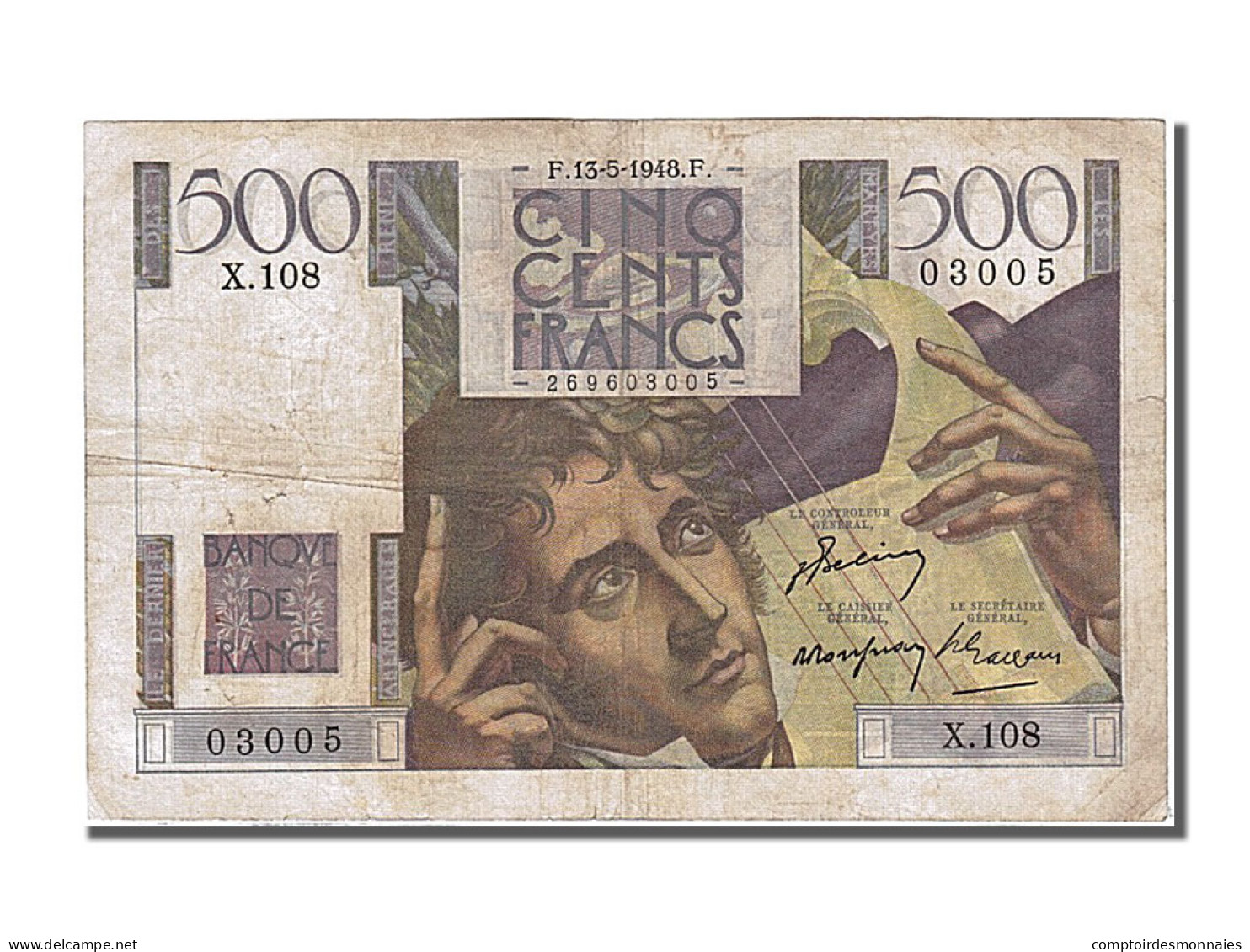 Billet, France, 500 Francs, 500 F 1945-1953 ''Chateaubriand'', 1948, 1948-05-13 - 500 F 1945-1953 ''Chateaubriand''