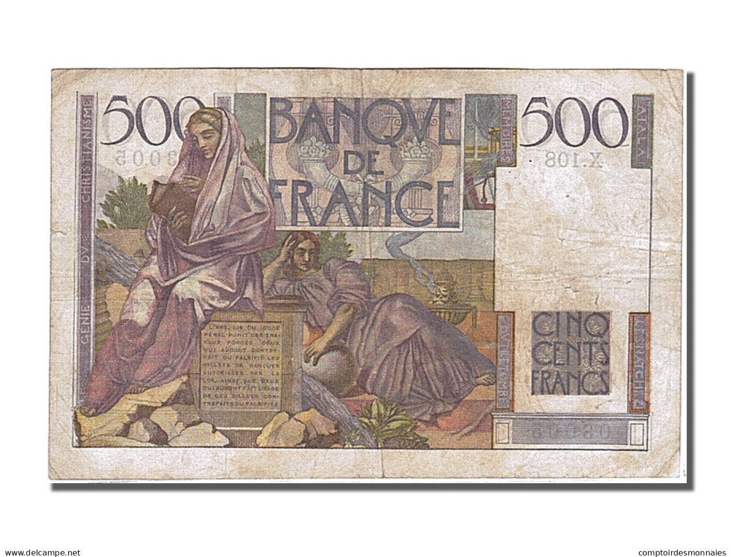 Billet, France, 500 Francs, 500 F 1945-1953 ''Chateaubriand'', 1948, 1948-05-13 - 500 F 1945-1953 ''Chateaubriand''