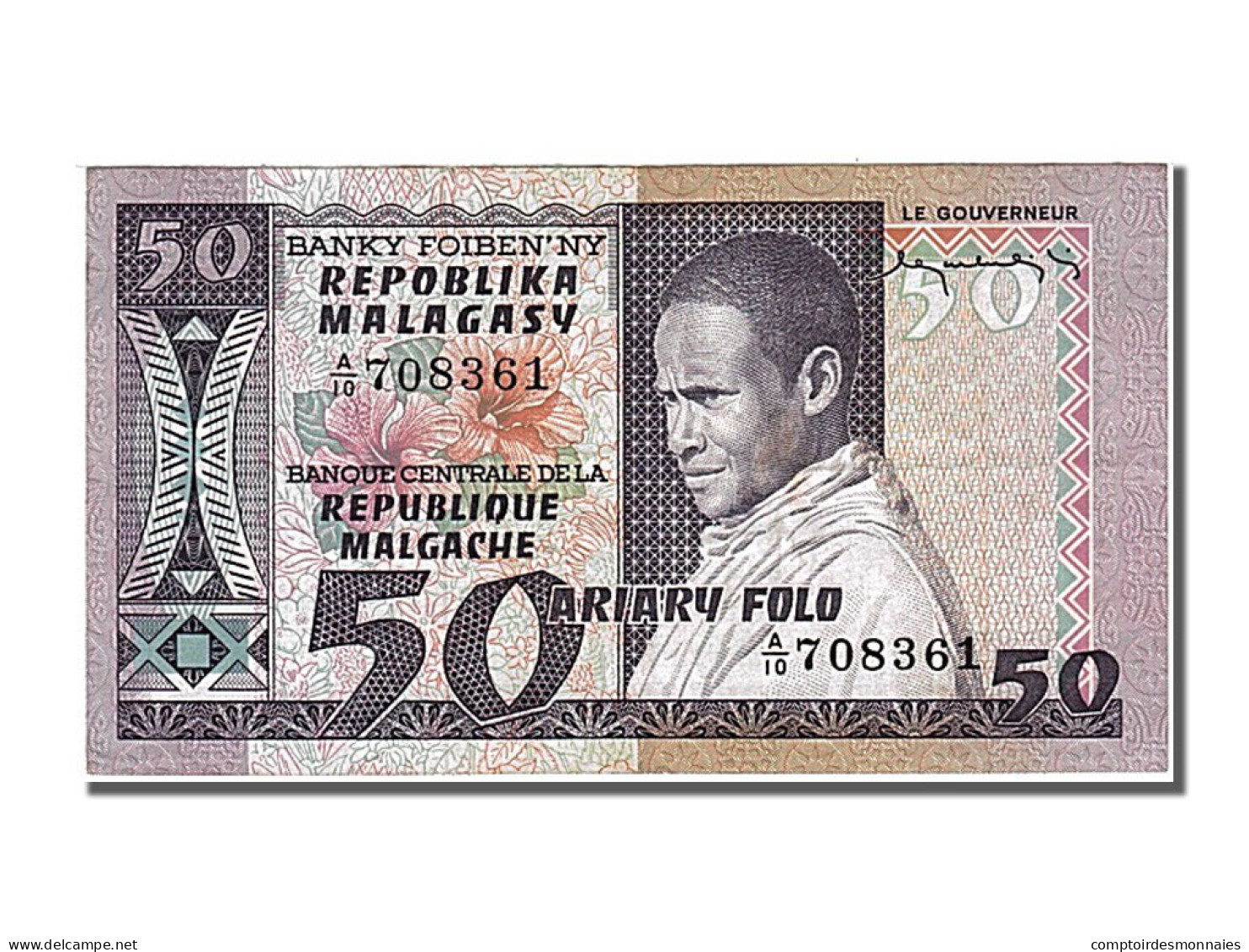 Billet, Madagascar, 50 Francs = 10 Ariary, 1974, NEUF - Madagascar