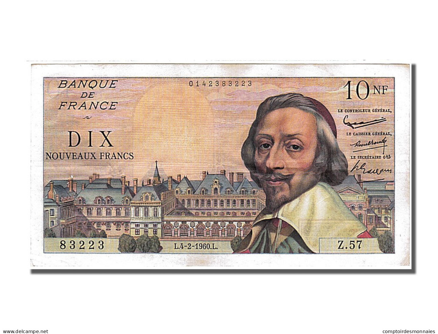 Billet, France, 10 Nouveaux Francs, 10 NF 1959-1963 ''Richelieu'', 1960 - 10 NF 1959-1963 ''Richelieu''