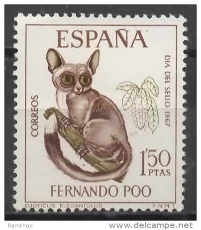 FERNANDO POO 1967 Stamp Day - 1p50  Western Needle-clawed Bush Baby  MNH - Fernando Poo