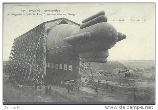 Reproduction De Carte Ancienne : Le Ville De Paris - Airships