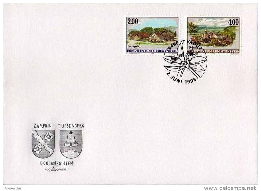 Liechtenstein - 1998 Vues Villageoises  FDC - Lettres & Documents