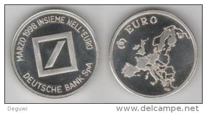 1 Euro Temporaire Precurseur De DEUTSCHE BANK SpA, Italy, 3-1998, RRRR, Nr. 29, Extremly Scarce!!! - Sonstige & Ohne Zuordnung