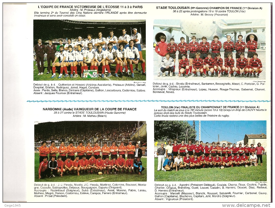 CEF   Série Spéciale  XV équipes De Rugby De 1984 - 1985   Tirage Limité  N° 1695 Sur 2000   Parfait état  ( 4 Scans ) - 1980-1989