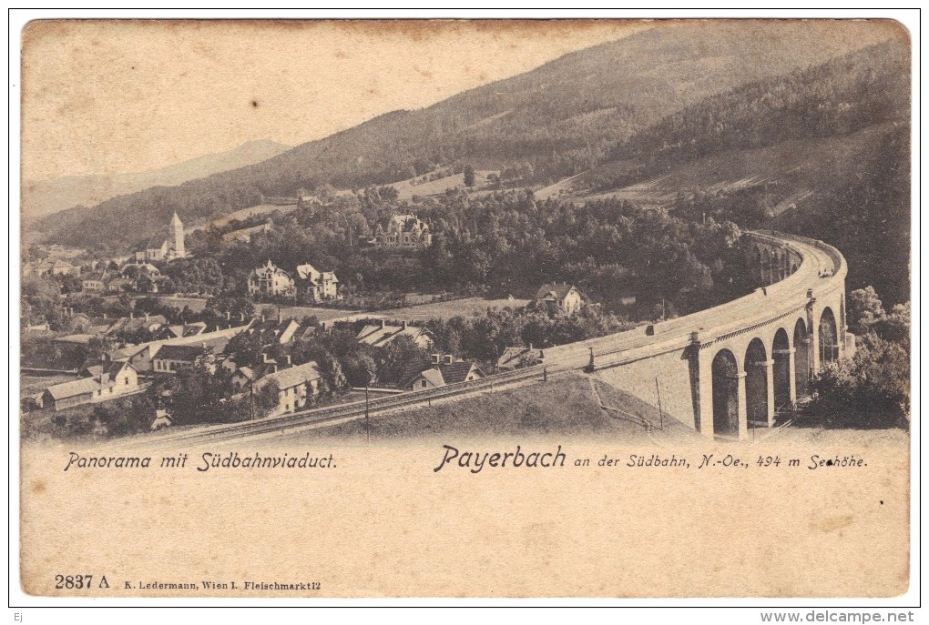 Panoram Mit Sudbahnviaduct Payerbach An Deer Sudbahn - K Ledermann, Wien - Neunkirchen