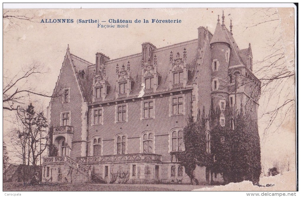 Carte 1915 ALLONNES / CHATEAU DE LA FORESTERIE ,façade Nord - Allonnes