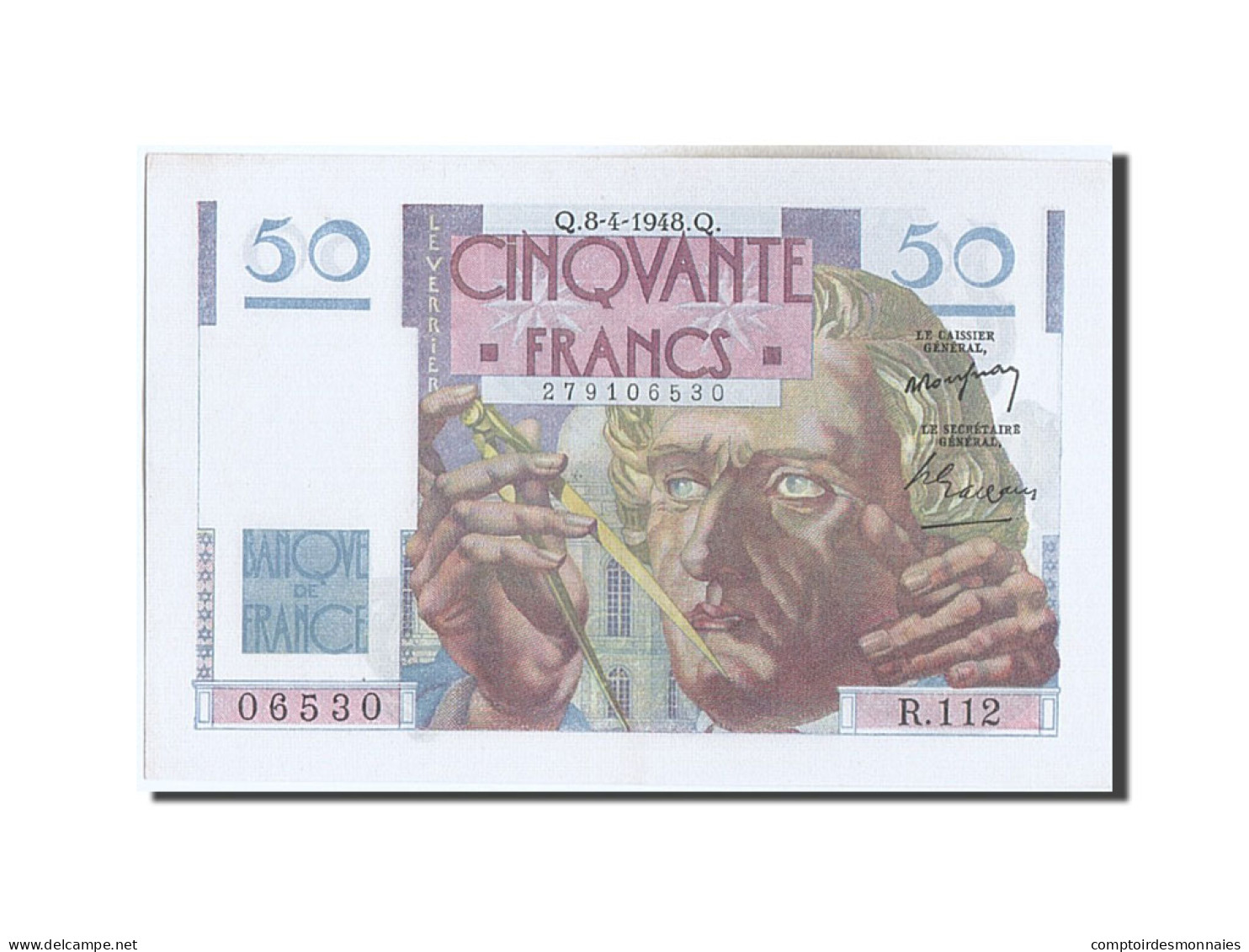 Billet, France, 50 Francs, 50 F 1946-1951 ''Le Verrier'', 1948, 1948-04-08, SPL - 50 F 1946-1951 ''Le Verrier''