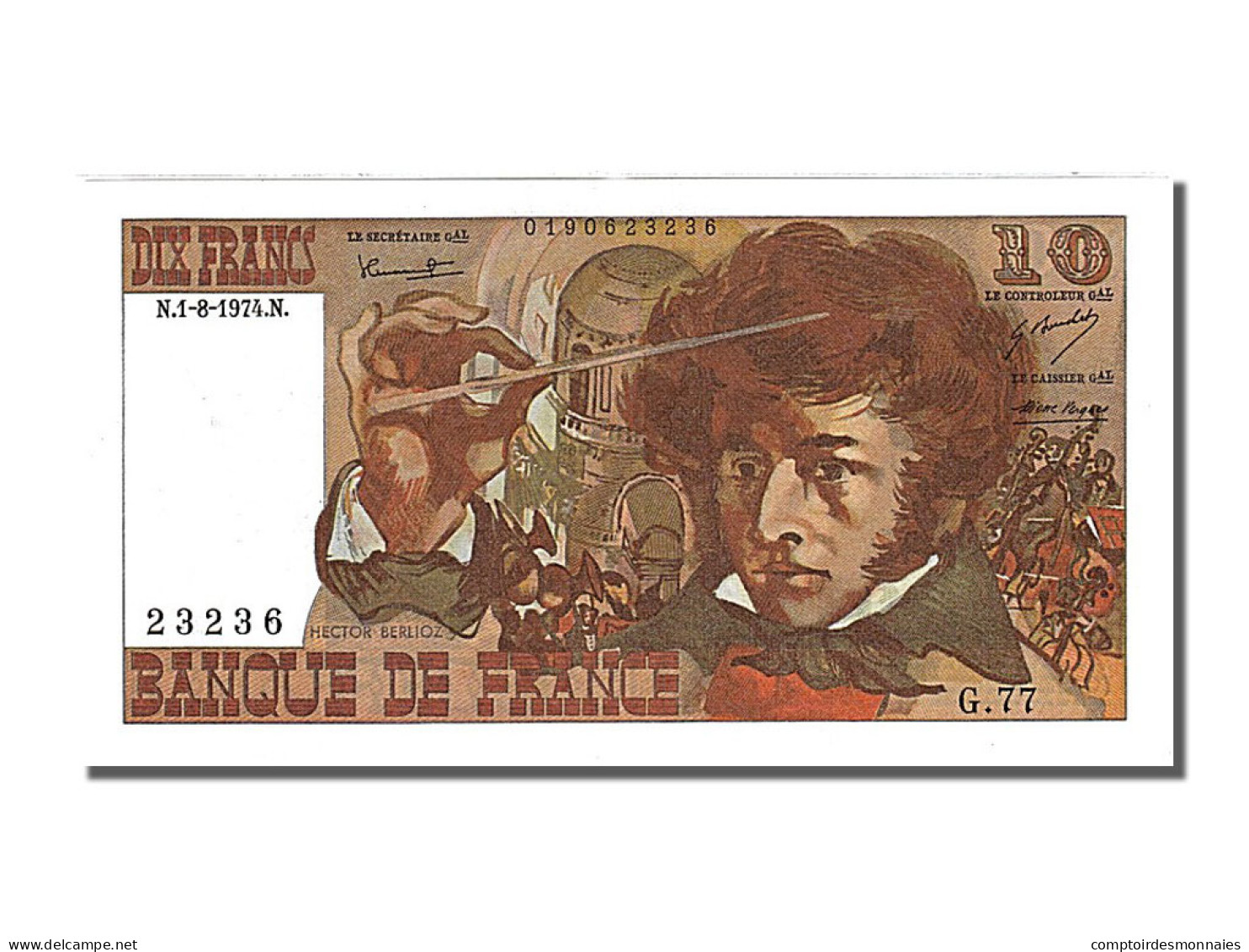 Billet, France, 10 Francs, 10 F 1972-1978 ''Berlioz'', 1974, 1974-08-01, SPL - 10 F 1972-1978 ''Berlioz''